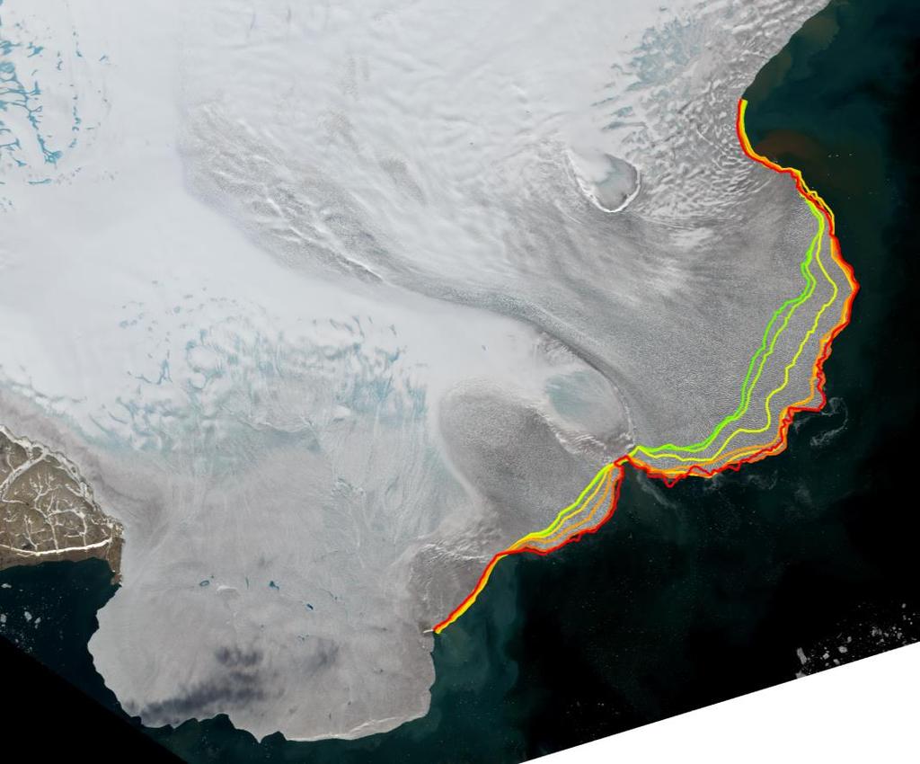 Calving fronts Svalbard /Copernicus Sentinel data 24 July 2017/ Austfonna
