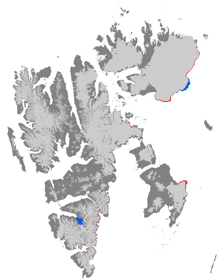 Storisstraumen Nathorstbreen Advance and retreat between 2000s and 2015 (Landsat-8).