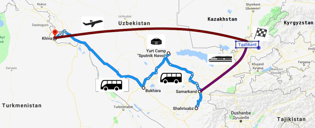 Itinerary Day 1 Arrival at Tashkent Day 5 Samarkand and Shakhrisabz Day 9 Bukhara Khiva Day 2 Tashkent and Charvak Day 6 Samarkand Lake Aidar Day 10