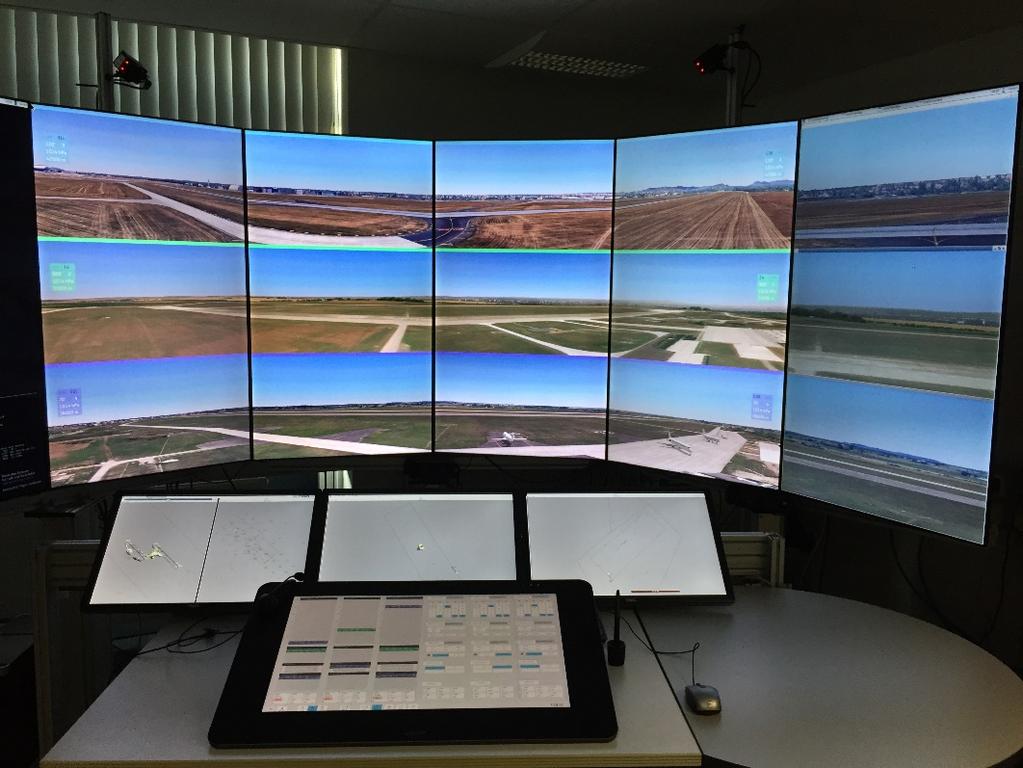 Simulation Setup in Braunschweig (3 Airports) Panorama Views with augmentation Situation Display for each airport