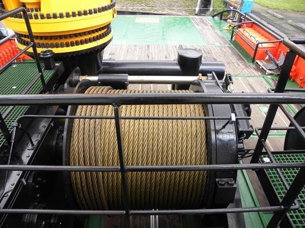 4 tons at 19.4 m/min. This winch has a holding force capacity of 150 tons.