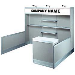 5101. 20x20 Exhibits 10x20 Exhibits 600005 - Exhibit System GEM #5, 20'x20' Island Includes: three digitally printed signs one locking office four shelves one curved counter two 1m counters ten arm