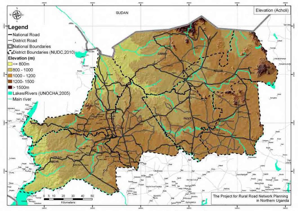 The Project for Rural Road Network Development in Acholi Sub-region in Northern Uganda (5) Climate Source: NUDC 2010 and UNOCHA 2005, Compiled by JICA Study Team Figure 3.
