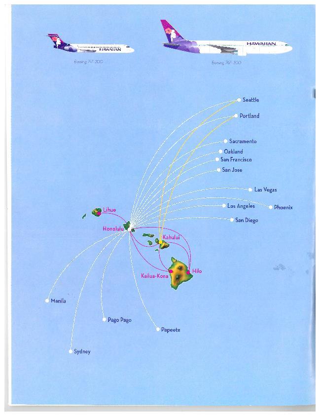Hawaiian Airlines a decade ago Network: 10 mid-haul U.