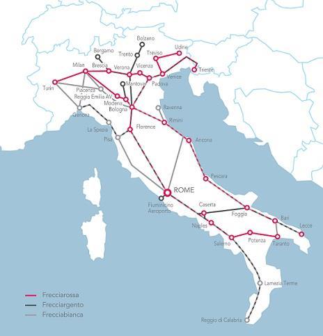 000 trains per day: high speed and local services France - Italy