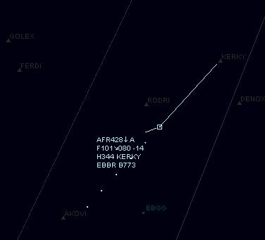 2.9. Traffic representation In the radar screen, you will normally have some aircraft flying. When assumed or in detailed observation mode, the traffic may look like the image below: 1.