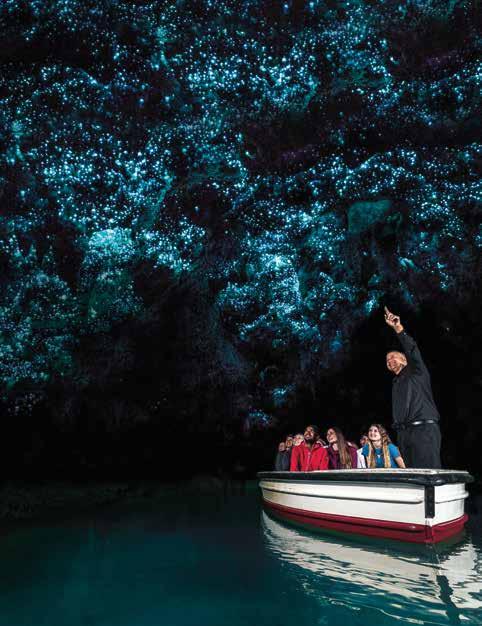 New Zealand Roundtrip 13 days glow Discover a true natural phenomenon at Waitomo s Glowworm Grotto, near Auckland.