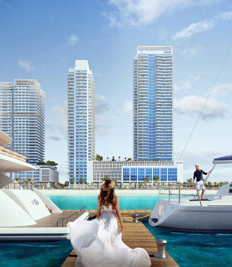 A SANCTUARY OF ESCAPISM Marina Vista occupies the most prestigious location. It s one of the first residences at the entry point to the island and nearest to Dubai Marina.