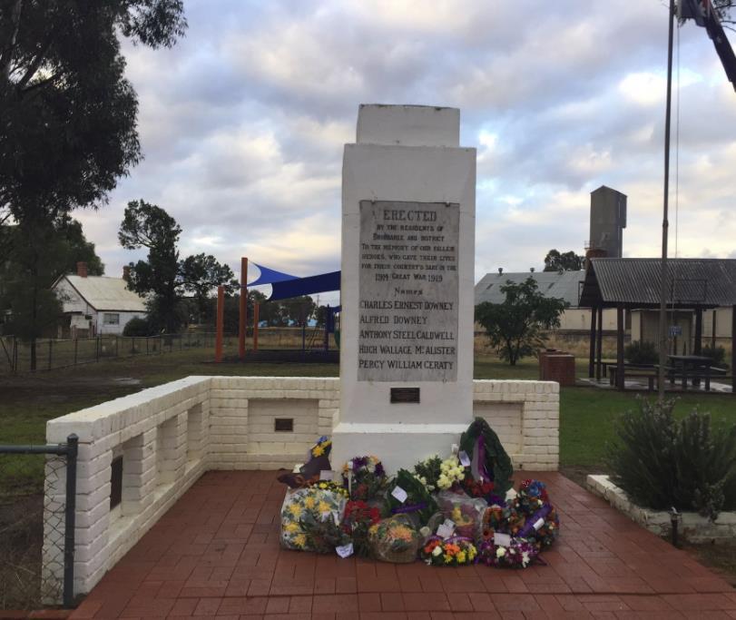 Anthony Steel Caldwell is remembered on the Bribbaree War Memorial, located at Railway Street, Bribbaree, NSW.