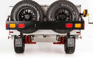 DOMINATOR Brakes: 12 Heavy Duty electric brakes assist setup with mechanical handbrake Hitch: Black Series ADR Approved Off-Road Polyblock hitch, vehicle attachment