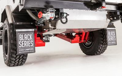 Brakes: 12 Heavy Duty electric brakes assist setup with mechanical handbrake Hitch: Black Series ADR Approved Off-Road Polyblock hitch, vehicle attachment included