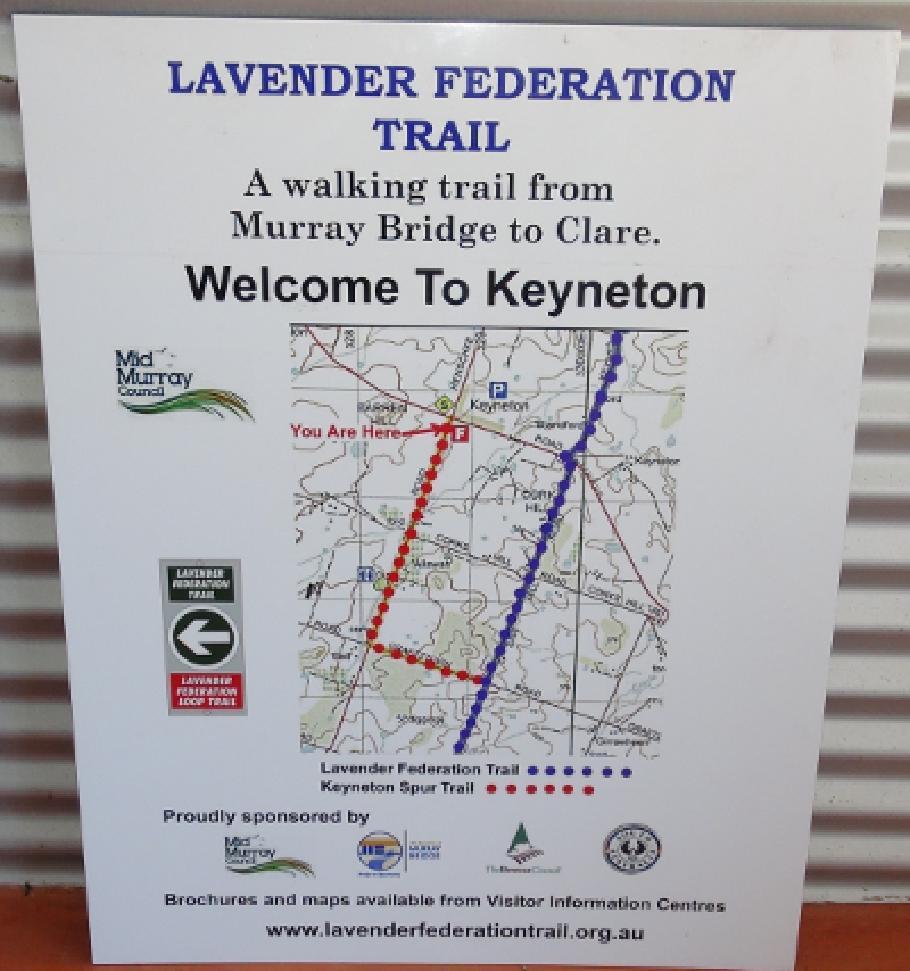 Three new information signs will shortly be installed in the Barossa area. All signs have a map of the immediate area and the main Lavender Federation Trail.