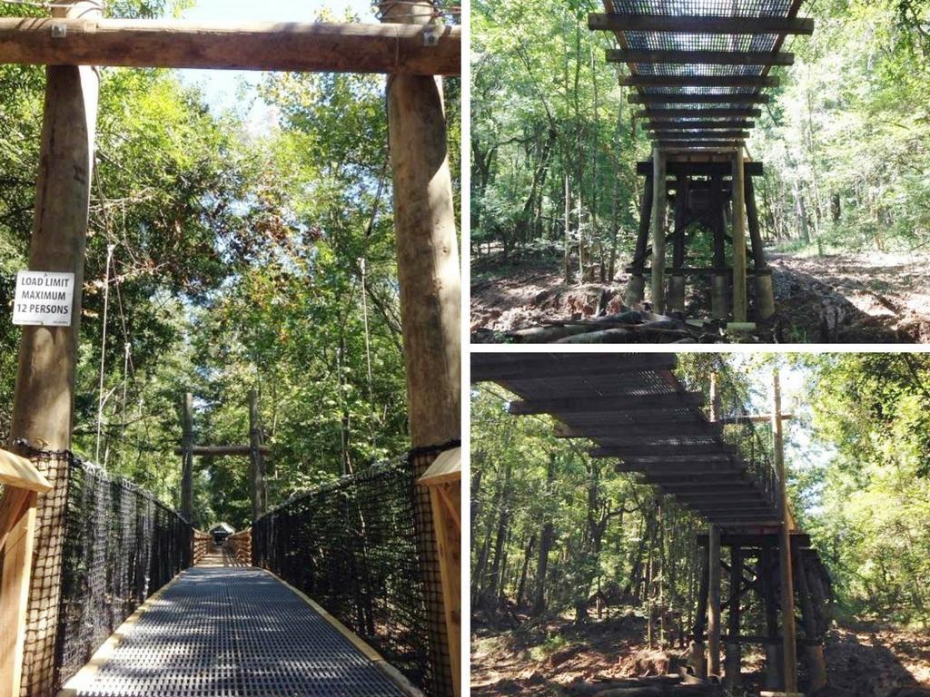 First Suspension Bridge on the Palmetto Trail Complete The 60 ft gap along the Wateree Passage of the Palmetto Trail has been connected with a new suspension bridge!