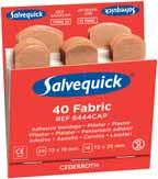 Salvequick refi lls Salvequick Plastic Adhesive Bandages Each refi ll holds 45 sterile adhesive bandages (27 pcs measuring 72 x 19 mm and 18 pcs measuring 72 x 25 mm).