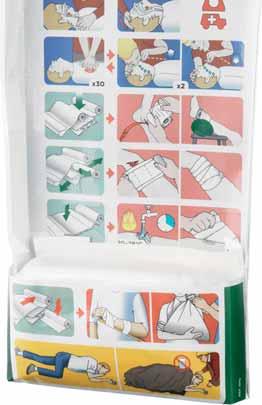 Contains 2 triangular bandages and 6 safety pins. REF 1889 Cederroth 4-in-1 mini Bloodstopper Sterile universal dressing with four functions, especially suitable for fi ngers and toes.