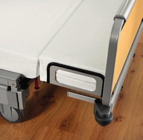 The bed can be equipped with optional integral castors (image 3) or ST smooth-running castors