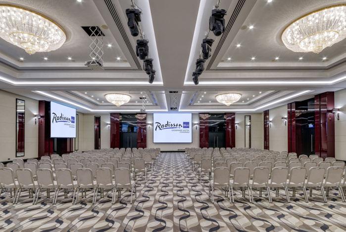 Either you host your official meeting up to 1000 delegates in a theatre style seating, or you have a seminar for 500 in classroom style, a reception for 1000 guests, or a banquet dinner for 400