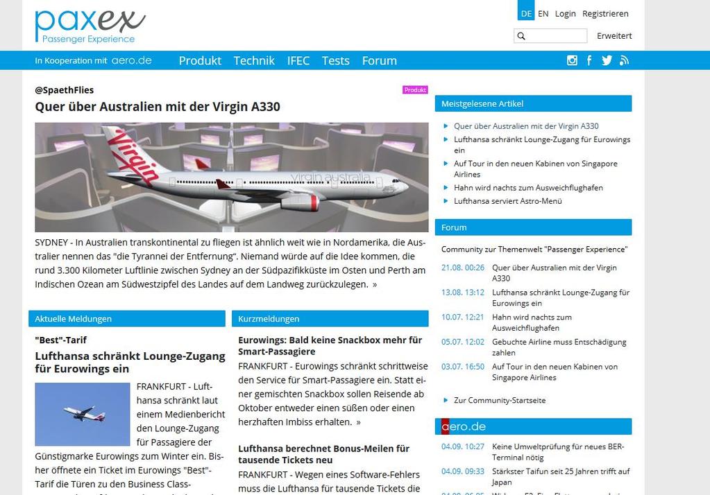 Our website about Passenger Experience paxex.de There is hardly any topic within the aviation sector which is discussed as much as passenger experience at the moment.