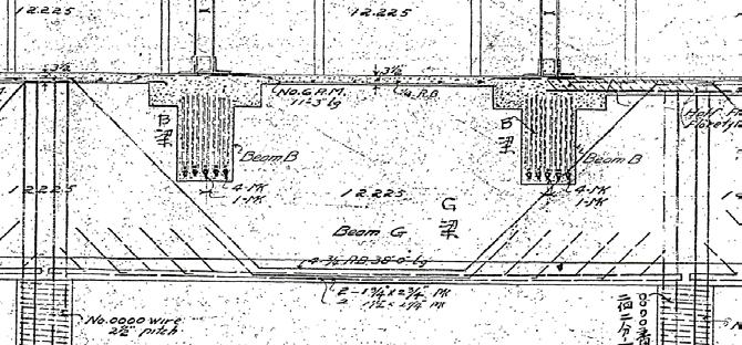A A Figure 2: Plan view of the main floor (unit: mm) Figure 3: Section View (unit: mm) 2.2. Structural Features Several features can be identified in drawings from the time of construction.