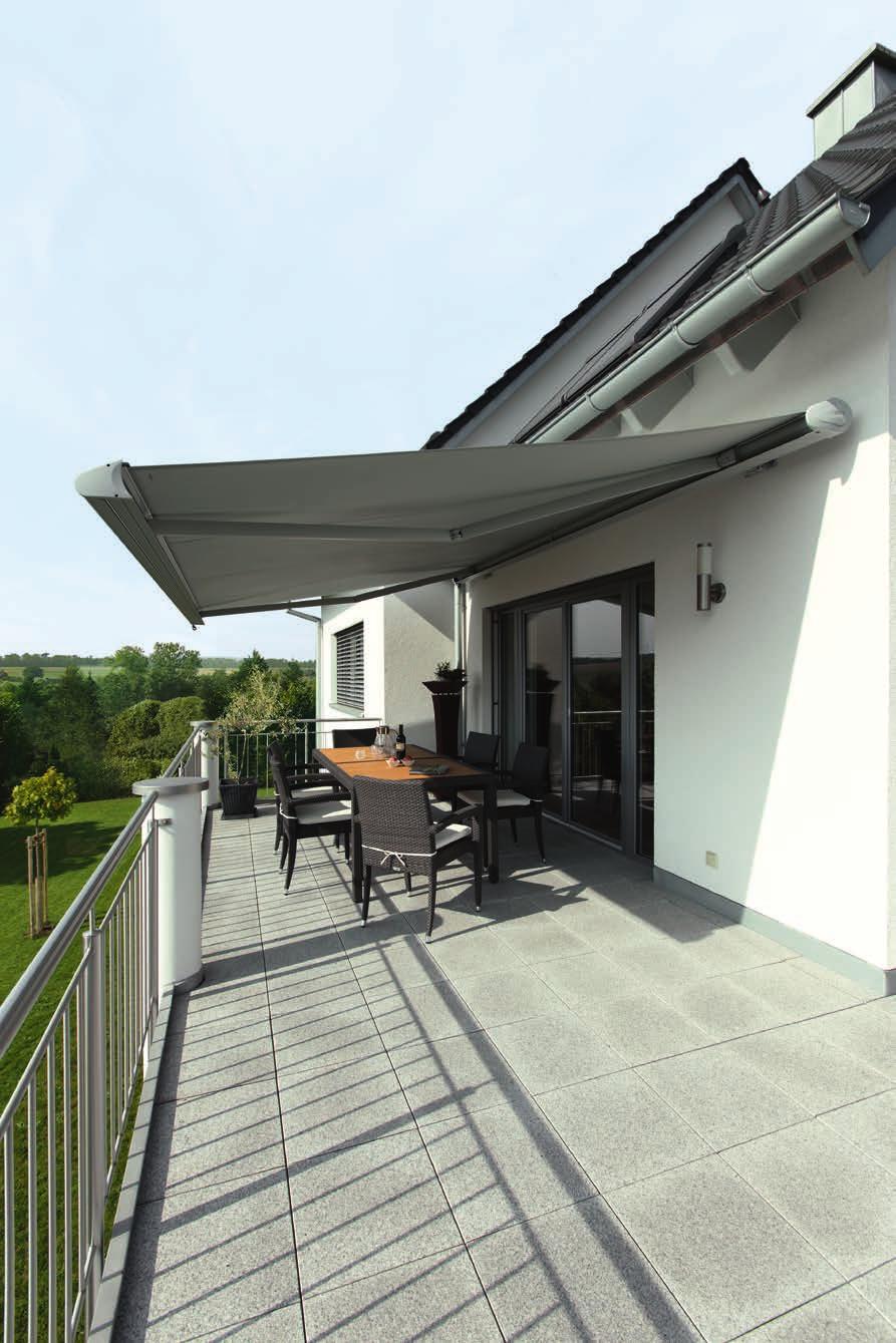 WAREMA patio awnings for individual sun protection WAREMA awnings are an eye-catching feature for any building. The large choice of designs, colours and fabrics make any individual solution possible.