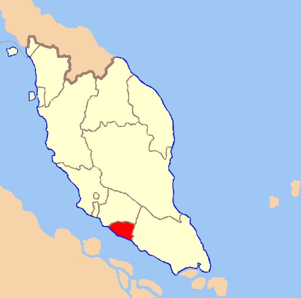 The area of Melaka is 1,658 square kilometers and divided into three districts, namely Melaka Tengah, Alor Gajah and Jasin.