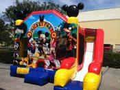 Mickey Full Theme COMBO MODULE 7 - Beautiful Full Themed Bounce House Original Design- 12' Slide