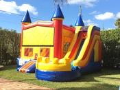 5 IN 1 CASTLE (18' x 20') - 11' Slide, Pop-Ups Vertical and Horizontal, and 1 Basketball Hoop -