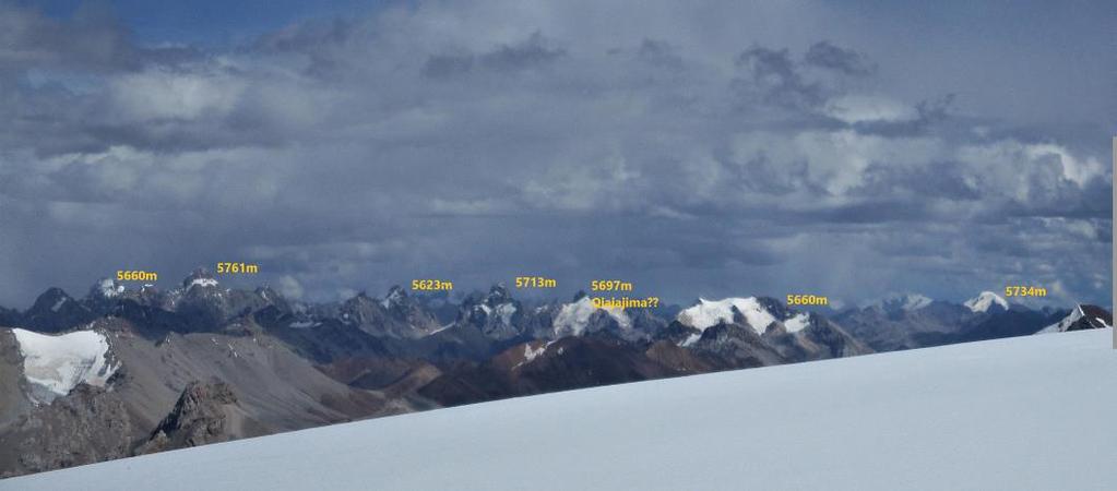 Qiajajima massif In direct contrast to the concentrated and highly glaciated peaks in the Main, South West and Source of the Mekong systems, the peaks directly to the East of the Main group are