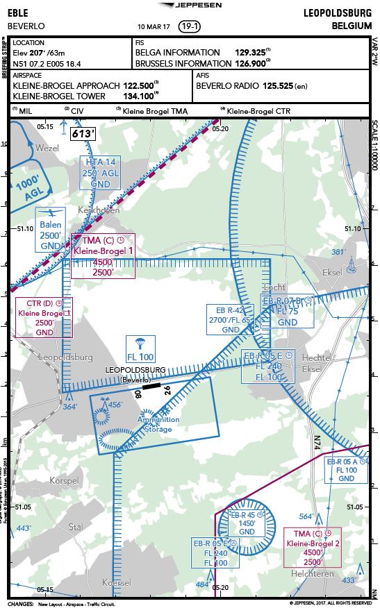 Extract of Jeppesen VFR Manual area chart (19.