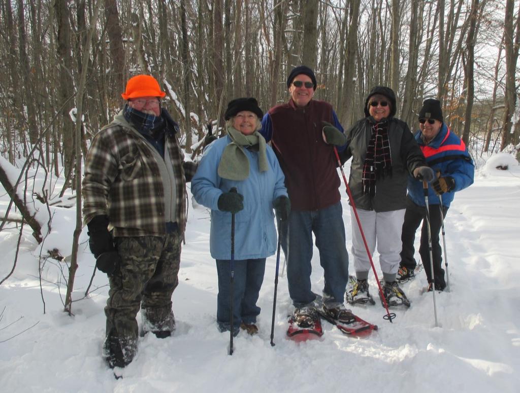 Hikers, snow and shoe-ers were treated to a tail gate party of hot beverages and brownies after completing their invigorating hike at Casey Park in Ontario.