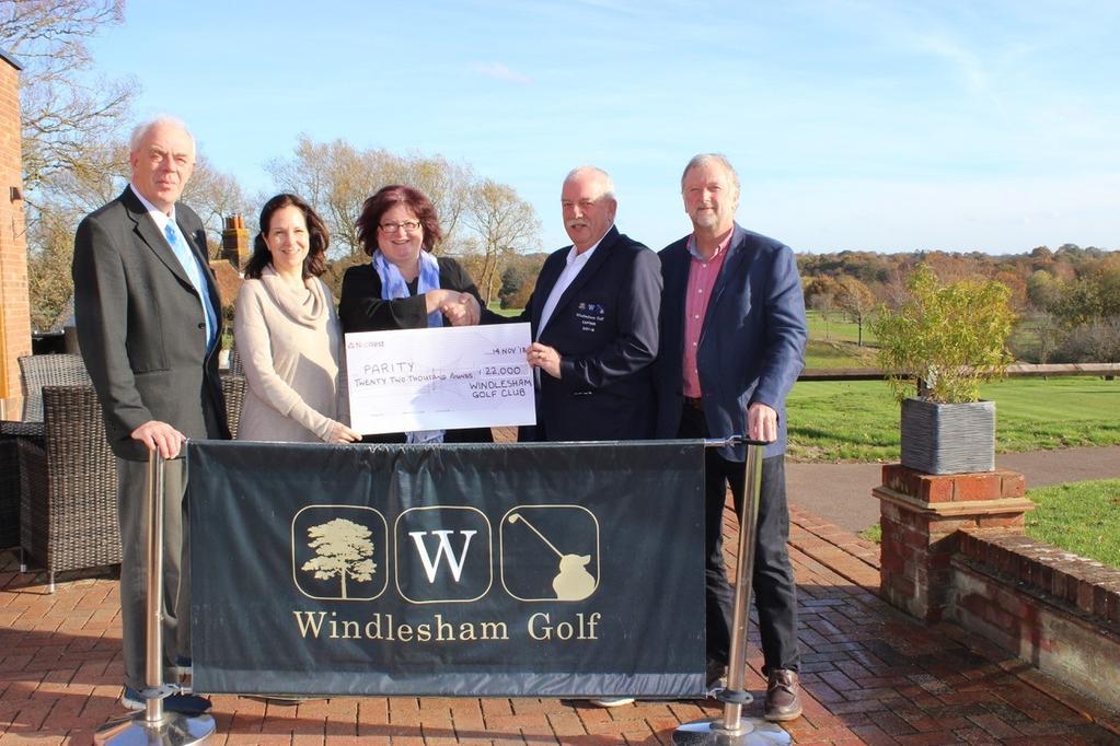 Windlesham Golf Club Windlesham Golf Club Captain Graham Robertson nominated Parity for Disability as his charity of the year after visiting our Mytchett Day Service and meeting some of our students.