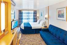 or two twin beds TV, telephone and safe Private bathroom with shower, vanity area and hair dryer Room service 5 INTERIOR STATEROOMS Promenade View Interior Interior with Virtual Balcony (shown)