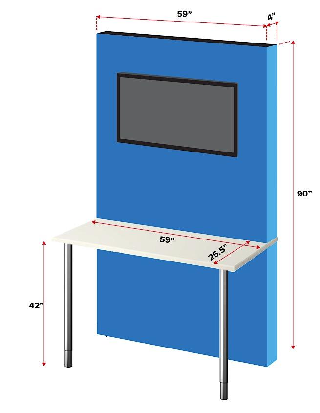 IoT Zone Kiosk Wednesday Only On-site Presence Booth Gear Brand Presence Kiosk with table Lead retrieval device Logo on kiosk header 42-inch monitor Internet access (wi-fi & wired
