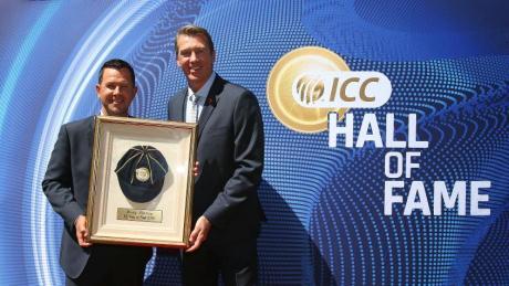Ricky Ponting, former Australian cricket captain - became the 25th Australian cricketer to be officially inducted into the International Cricket Council s Hall of Fame - at the Melbourne Cricket