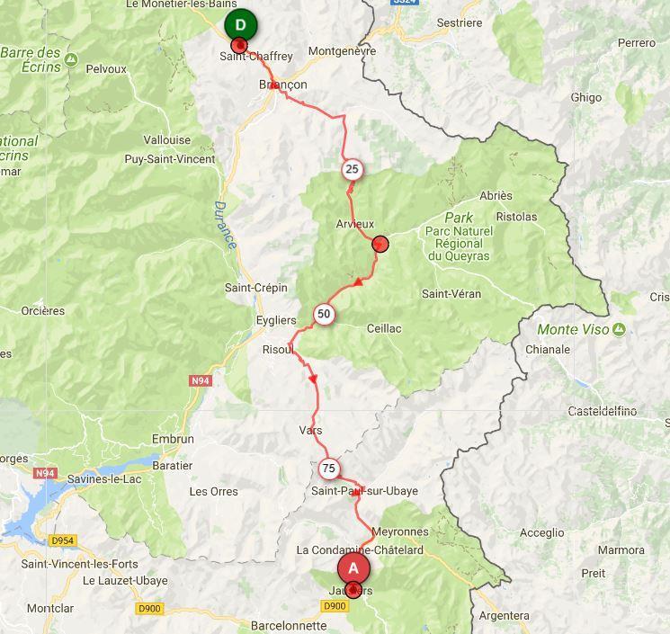 Stage 5: Serre Chevalier to Jausiers 96km 2,780m Further and further south The vegetation changes as we continue our journey south, becoming