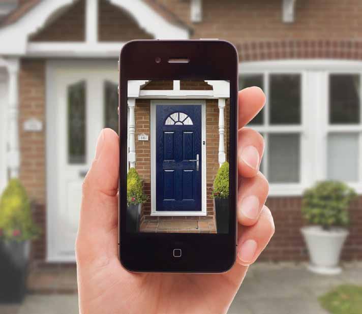 Try your new door on for size Just use your iphone, ipad or android device to design your door then take a photo of your home, and place your newly designed door onto the image!
