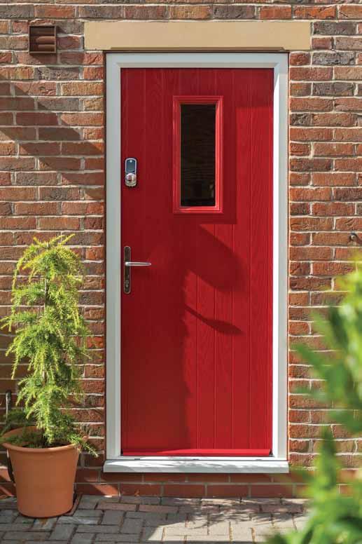 1 square in Red with Warwick TM glass chrome stainless steel furniture Yale Magnum cylinder lock and the Yale digital rim lock