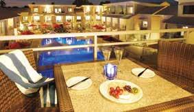 Contemporary, well appointed hotel rooms and apartments feature balconies and large decks overlooking the pools.