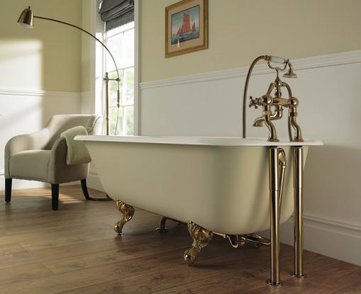 Cast Iron Baths Collection Bathing Collection Harrington single ended cast iron bath For use with Imperial bath panels w1700 d750mm As shown with the