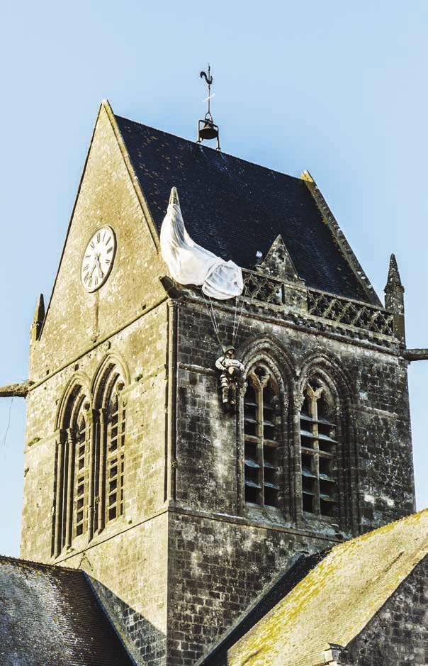 Enjoy lunch on your own in the small town of Sainte-Mère- Église, where this afternoon your guide will recount what it was like for the villagers here to see paratroopers dropping from the night sky.