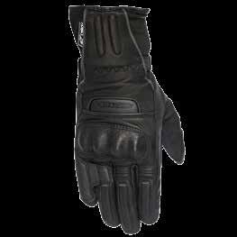 extend coverage over jacket sleeve Wrist fastener to keep glove secure and in position Reflective detailing for improved visibility TPR visor wipe on thumb for easy visor cleaning SIZES: XS - XL 109.
