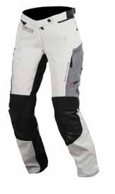 Extensive stretch polyfabric panels on the inside leg and crotch improve flex fit while reducing garment weight and material excess.