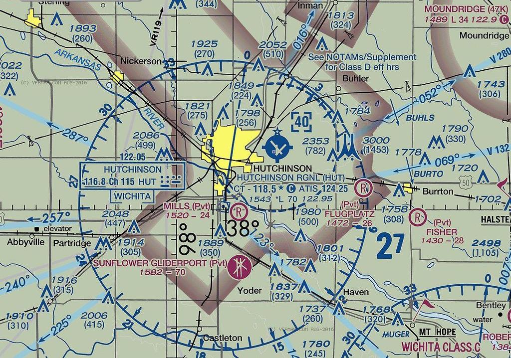 Hutchinson Airport, HUT Easy Arrival and Departure Easy In and Out Class D Airspace No Restricted airspace nearby Nearest