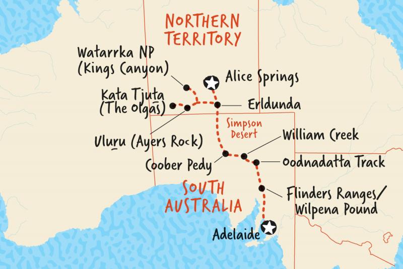 7 Day Alice Springs to Adelaide Overland Why you'll love this trip This trips provides you with the best guides in the business who know the Australian outback like the back of their hand Wander