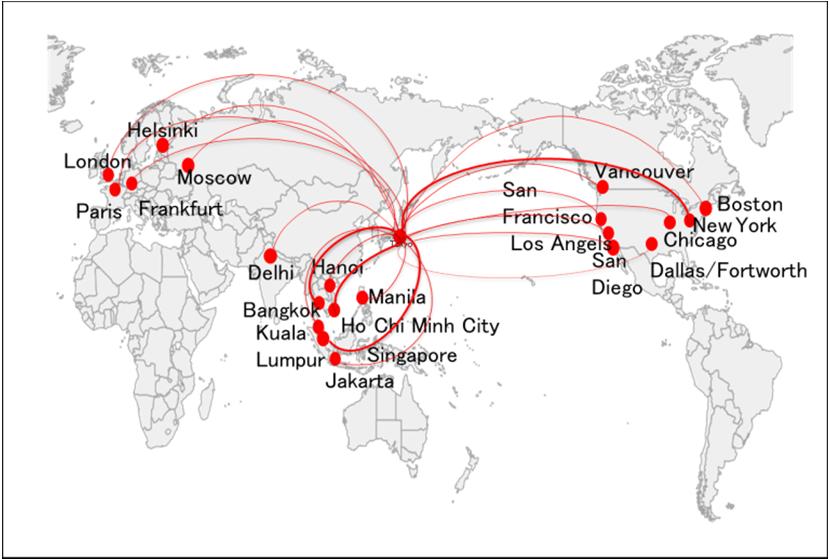 Route Network We Will Not Pursue Expansion, But Build Highly Convenient Network with Profitability -International Routes- Review Future plan (Code share) Increase frequency between Narita= San Diego,
