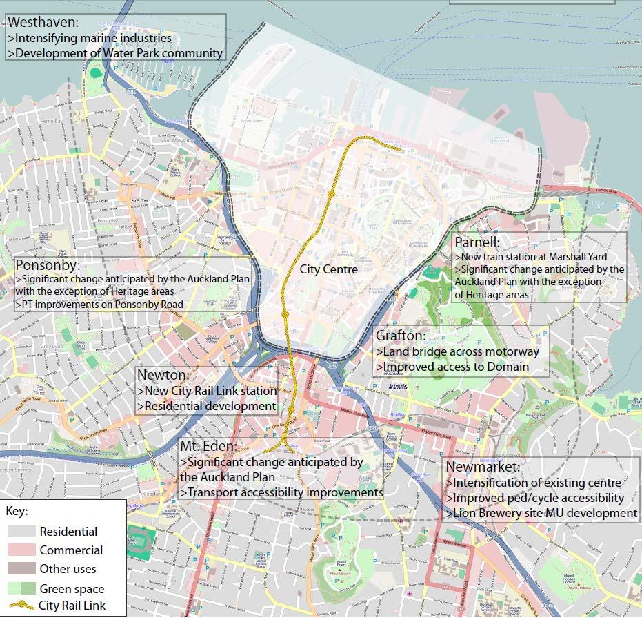 Auckland City Centre Fringe 13 Figure 5: Future Development in the City Fringe The Auckland Plan 11 identifies the fringe centres as being intrinsically linked to the International City Centre.