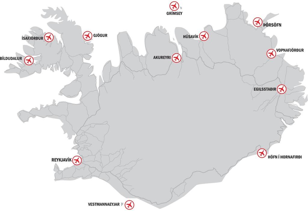 DOMESTIC FLIGHTS TO REGIONS ALL YEAR AROUND WESTFJORDS WEST