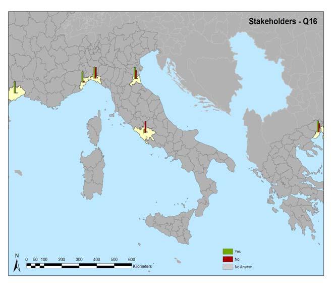 Integration of Stakeholders survey results Regarding the levels of awareness on ICZM and beach management, results indicate that there is an obvious gradient from Greece to Italy and France.