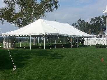 CANOPIES White, lightweight, shelter from sun and light rain. 20 x 20 seats 40 White, installed, without sidewall, on lawn areas. $ 359.