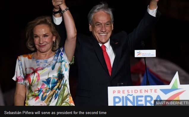 Chile election: Conservative Piñera elected president Pro Mining Government In December 2017 a conservative billionaire and former president, Sebastián Piñera, won Chile's presidential election.